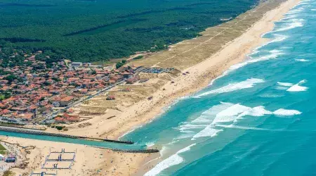 Vue aérienne du camping Mimizan Plage